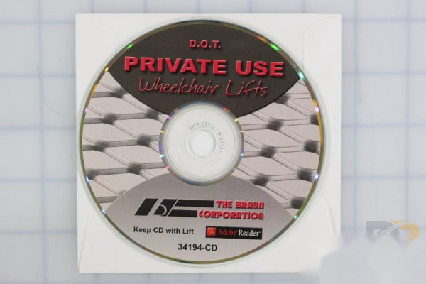 Cd-nhtsa Private-use Lifts Media Kit Shipout 34194-CDKS