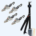 QRT MAX Kit for L Track, retractable shoulder/lap belt combo with retractable height adjuster, 131 degree angle
bracket and L Track fitting on top and bottom Q-8306-L2