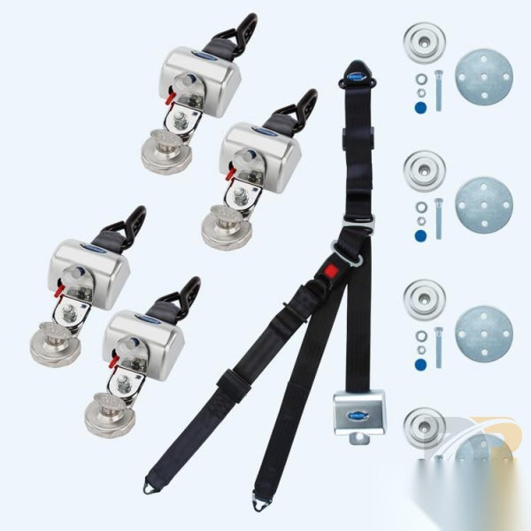 QRT MAX Kit  for Slide N' Click, retractable shoulder/lap belt combo, SNC floor anchorages Q-8300-A1-SC